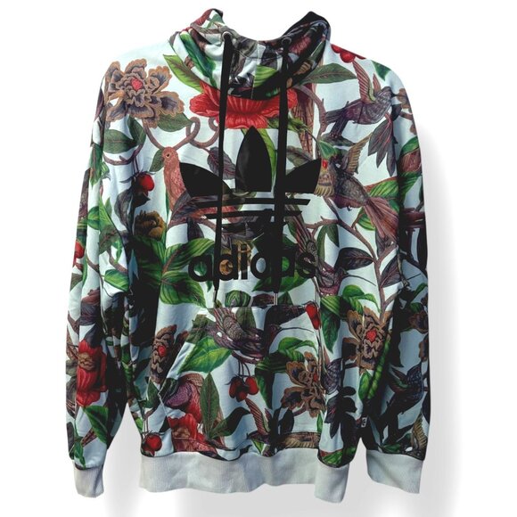 Adidas x FARM Florera Hoodie M Battle of the Birds Floral Print Sweatshirt - Picture 5 of 7